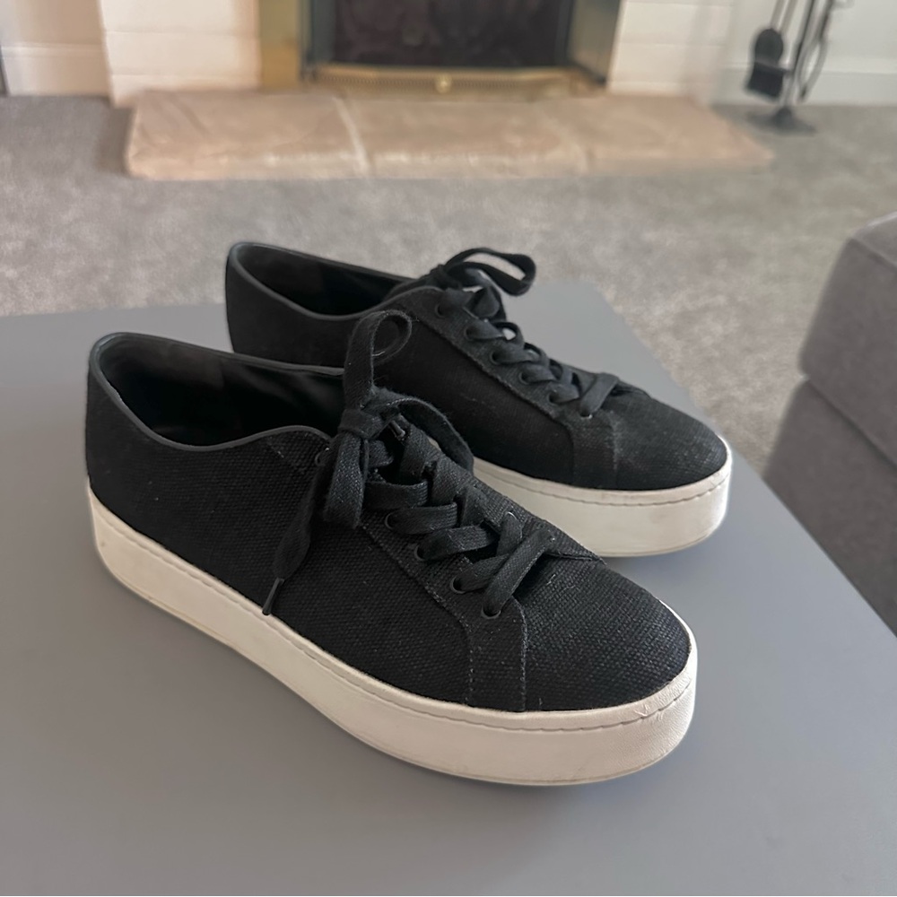 Black Canvas Platform Sneakers